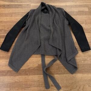Cine wool blend pig skin open front asymmetrical cardigan sweater XS
b59